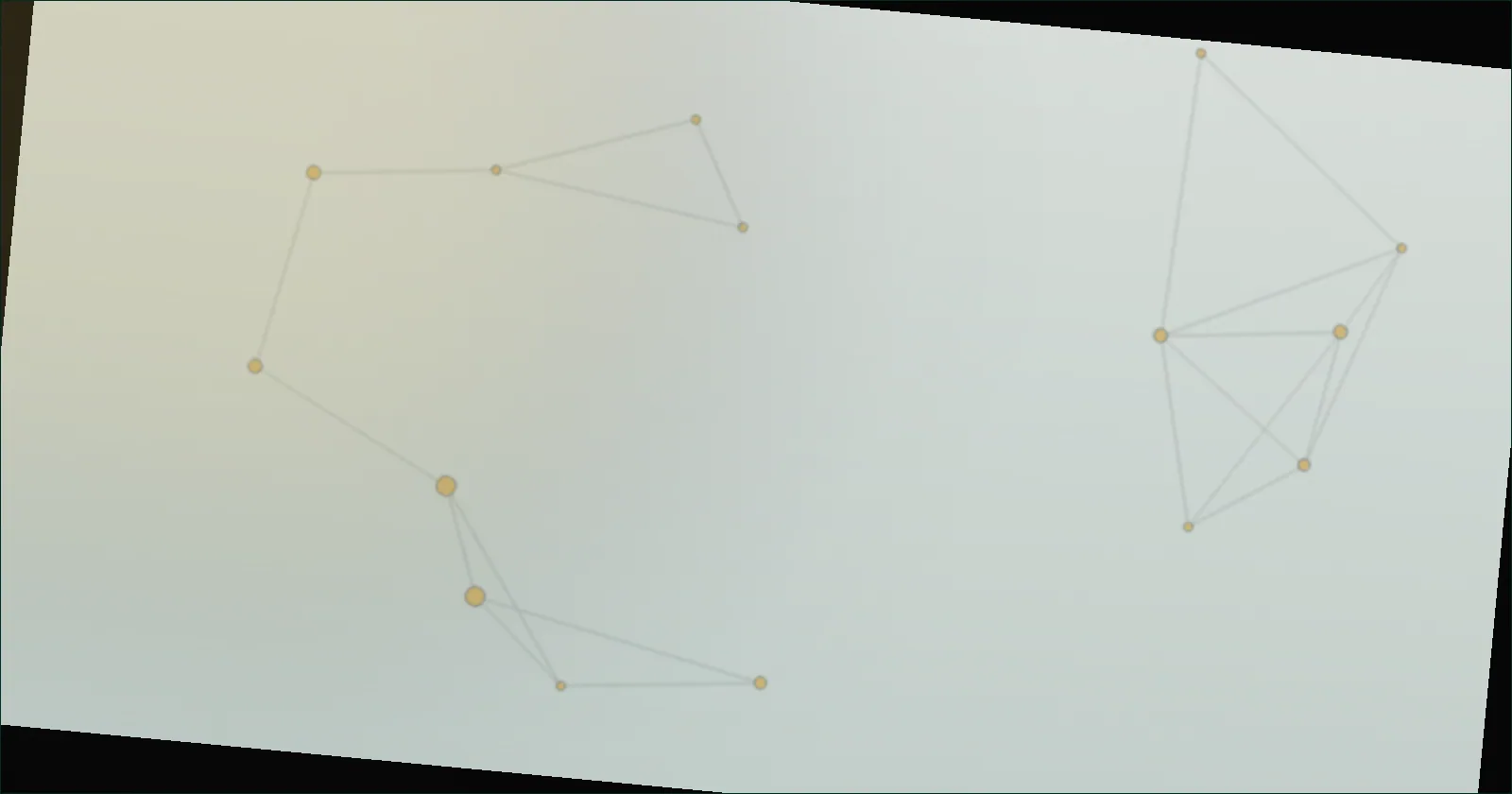 Dark gold constellation pattern suggesting a risk model plotting points