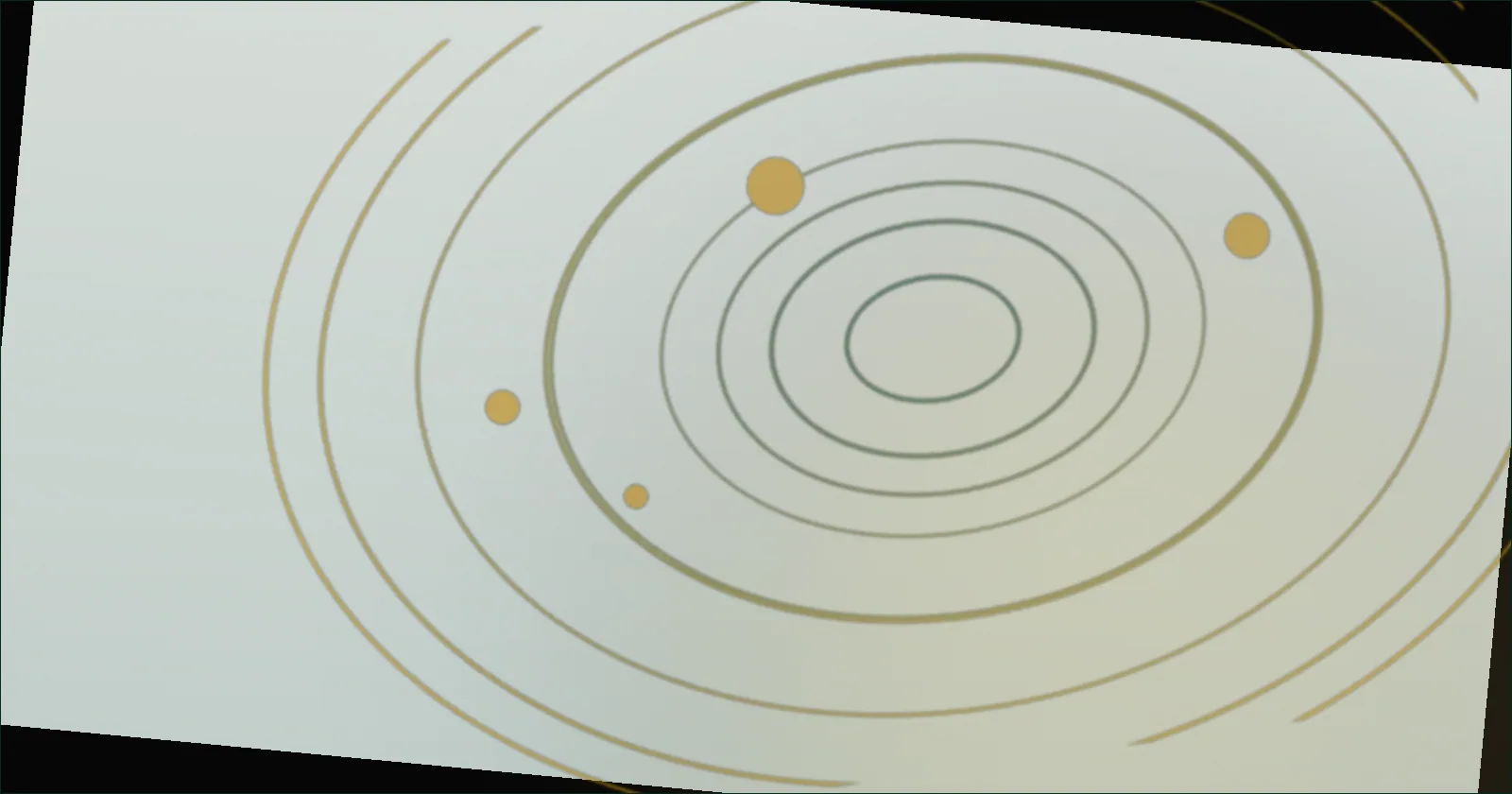 Dark gold orbit pattern suggesting a recurring seasonal cycle
